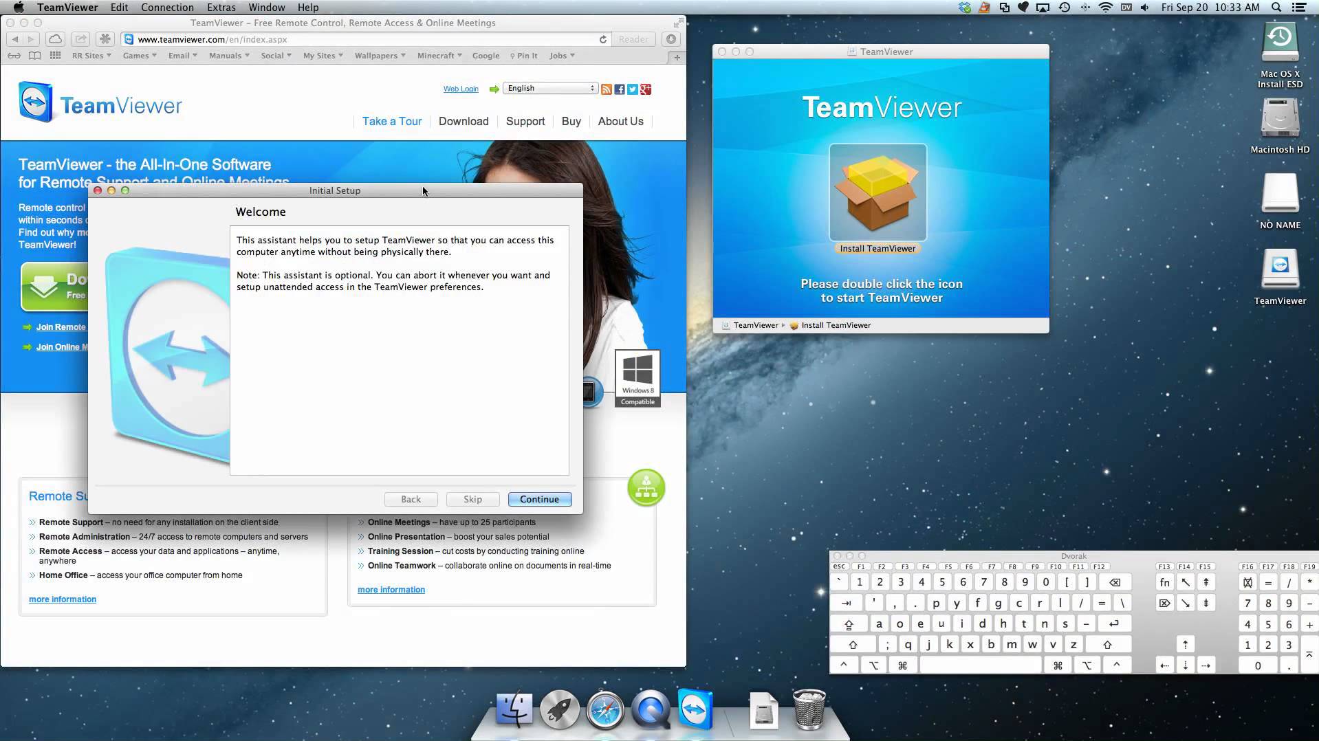 right mouse click teamviewer mac